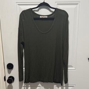 LOFT Dark Green Long Sleeve Tee